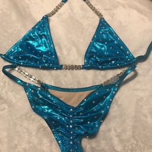 Custom made comp. bikini w/ rhinestones.